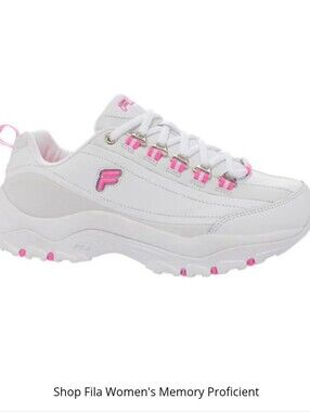 FILA White Sneakers with Pink Accents for Women BRAND NEW